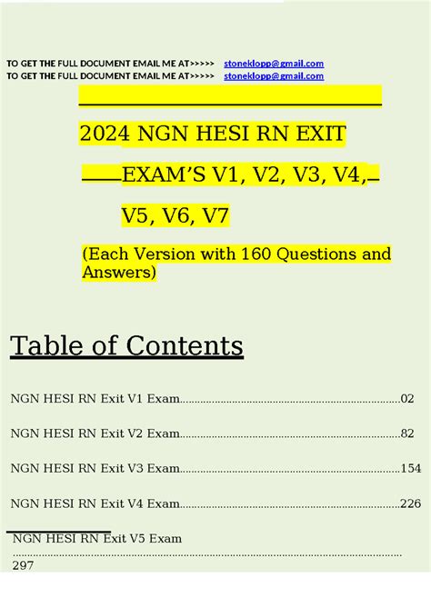 Hesi Exit Rn V V V V V V V Exam With Ngn Questions