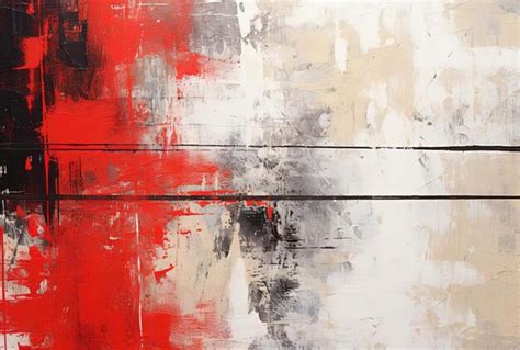 Premium Photo | An abstract painting in red black and white