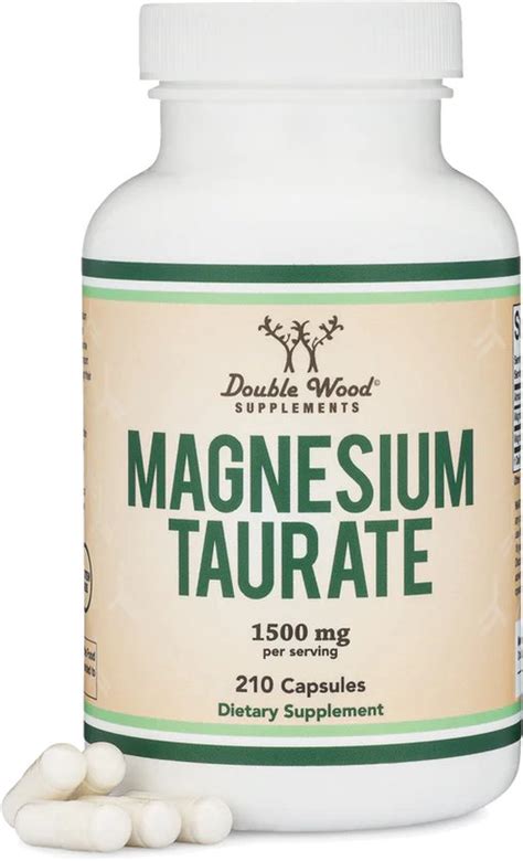 Double Wood Magnesium Tauraat Vegan Capsules Mg Taurate