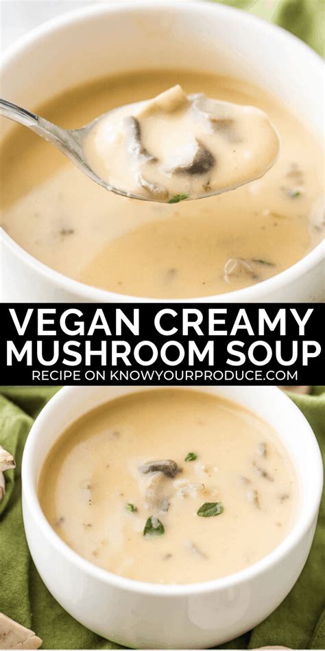 Quick And Creamy Vegan Mushroom Soup Recipe