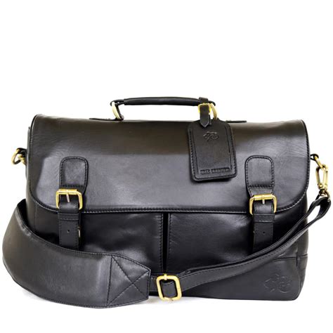 Men's Leather Satchel Bag - Black SNUGRUGS