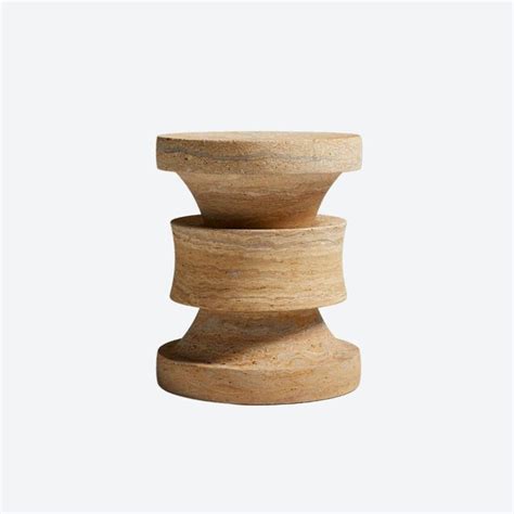 Barth Stool Travertine Le Berre Vevaud The Invisible Collection