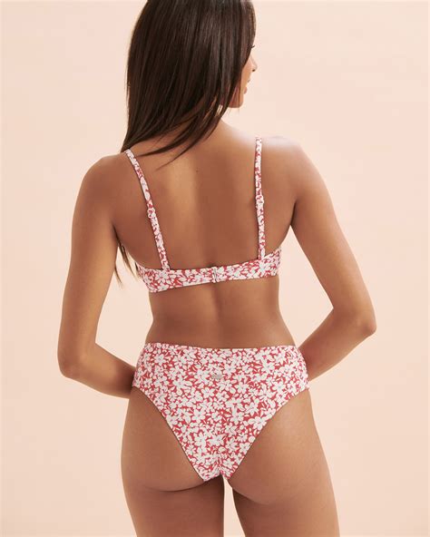 TROPIK Haut De Bikini Plongeant Fleurs Rouges Fleurs Rouges Bikini Village