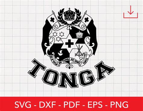 Tonga Svg, Tongan Flag Svg, Seal of Tonga Svg, Tongatapu Crest, Badge ...