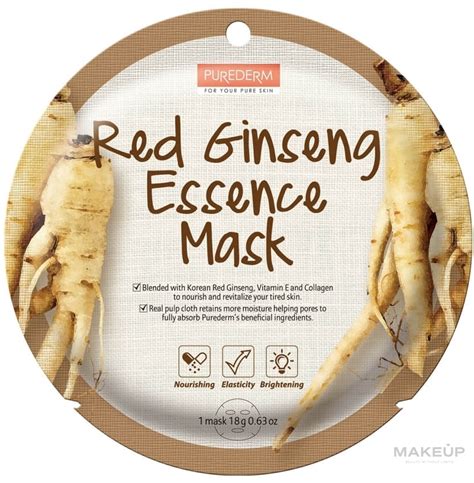Purederm Red Ginseng Essence Mask - Тканевая маска для лица с ...