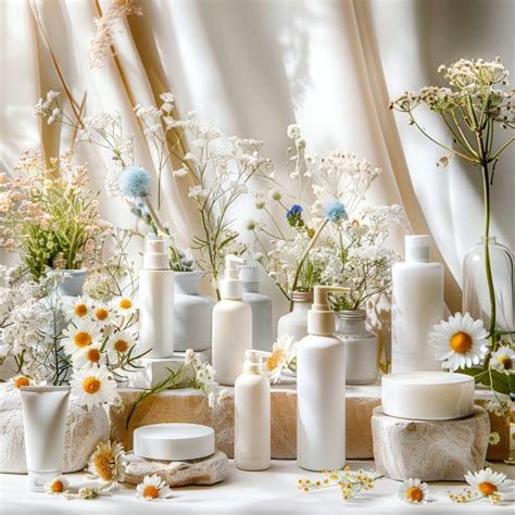 Table Laden With White Vases Of Flowers Generative Ai Stock