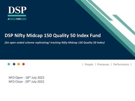 Dsp Nifty Midcap 150 Quality 50 Index Pdf