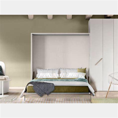 Letto A Scomparsa Matrimoniale Color Bianco Frassinato Made In Italy