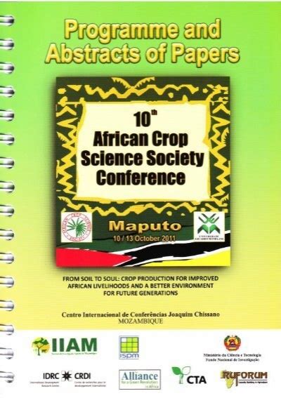 Volume Of Abstracts Th African Crop Science Society Conference