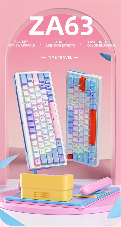 Zifriend Za Pro Rgb Hot Swappable Wired Wireless Bluetooth Mechanical Keyboard Tnt Yellow