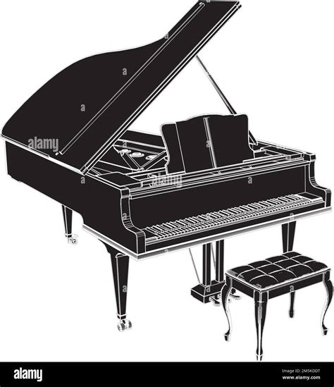 Piano Vector Illustration On White Background A Vector Illustration