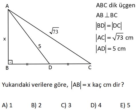 Pisagor Eşitlikleri Dik üçgende pisagor denklemleri