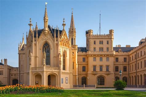 Beautiful Lednice Castle at Sunset, South Moravia, Czech Republic Stock ...