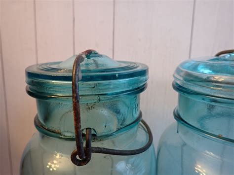 Vintage Ball Ideal Jars With Lids And Bails Set Of 2 Quart Etsy