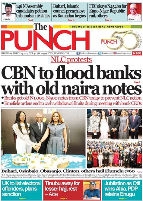 Punch Newspapers On Twitter March Punch Headlines