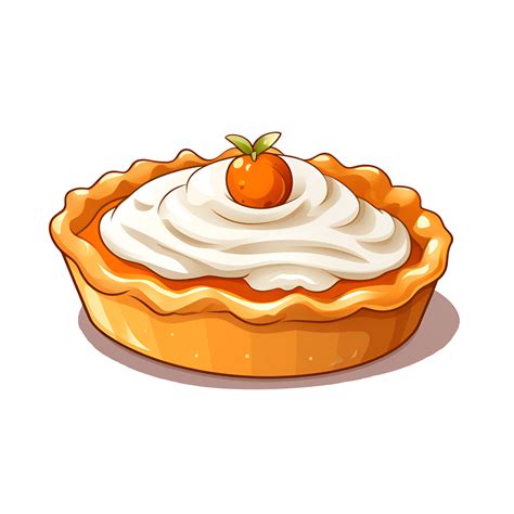 Cartoon Style Pumpkin Pie Pumpkin Dessert Pumpkin Cake No Background Applicable to Any Context ...