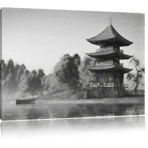 World Menagerie Leinwandbild Prachtvoller Asiatischer Tempel Am See