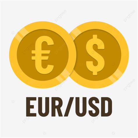 Gold Coins Eur Usd Currency Pairs With Euro And Us Dollar Symbol Vector