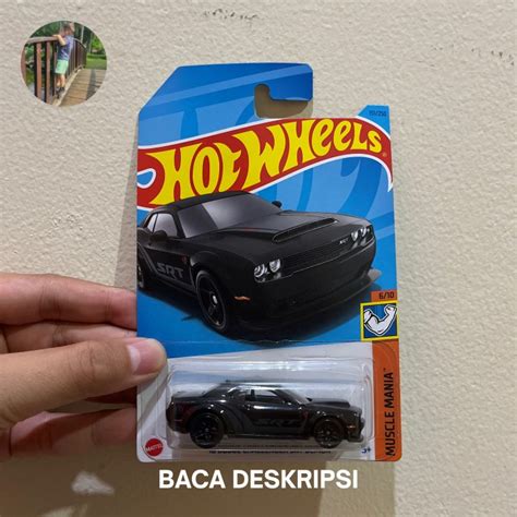 Jual Hot Wheels Hotwheels 18 Dodge Challenger SRT Demon Hitam Shopee Indonesia