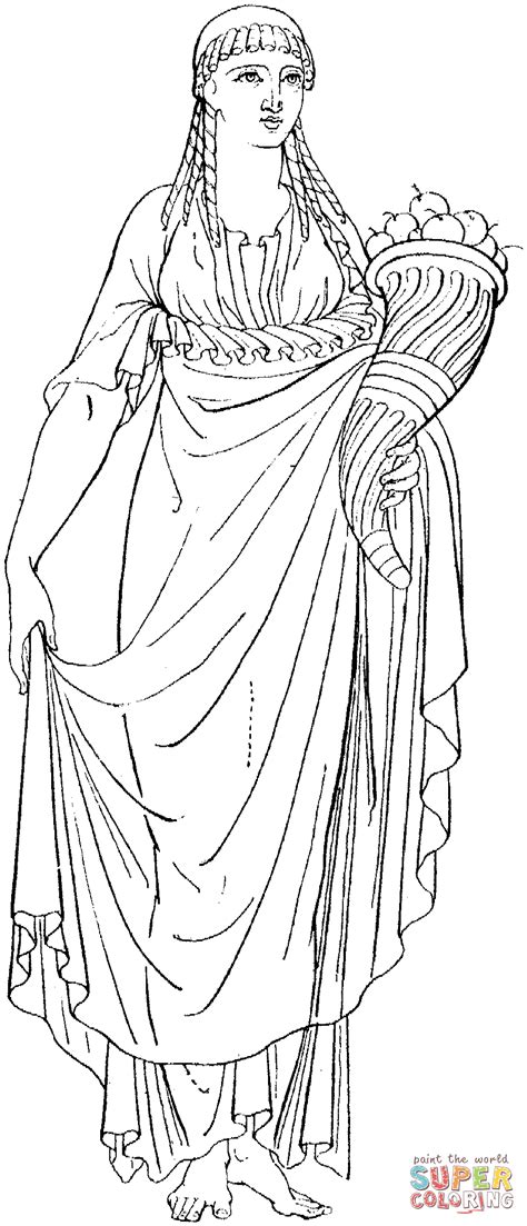 Greek Woman Coloring Page