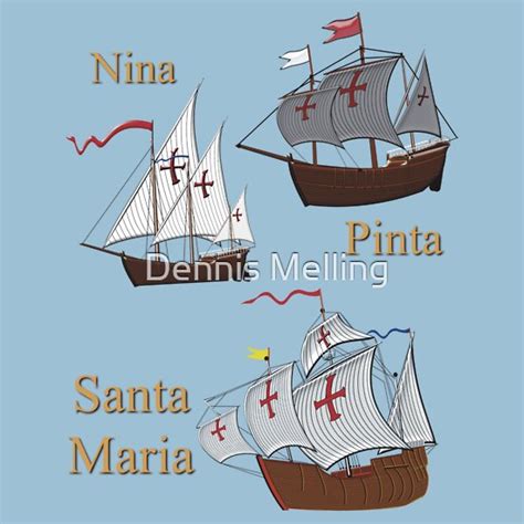 "Nina, Pinta and Santa Maria T-shirt & leggings only" T-Shirts & Hoodies by Dennis Melling ...