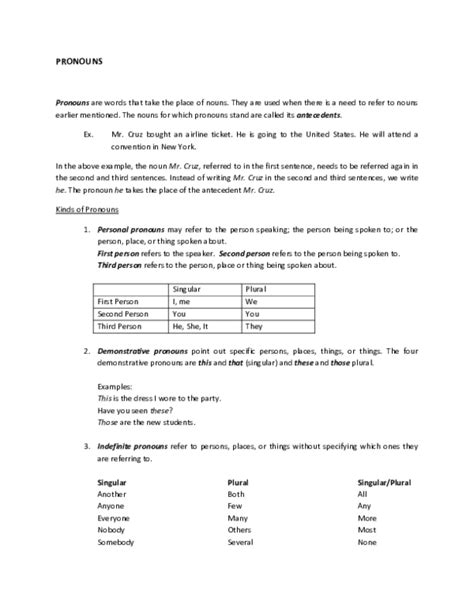 Singular And Plural Indefinite Pronouns Worksheets Pdf Indefinite Pronouns 2 Indefinite