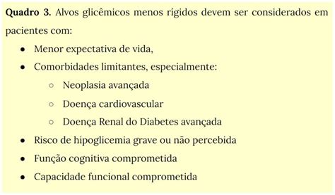 Metas No Tratamento Do Diabetes Diretriz Da Sociedade Brasileira De