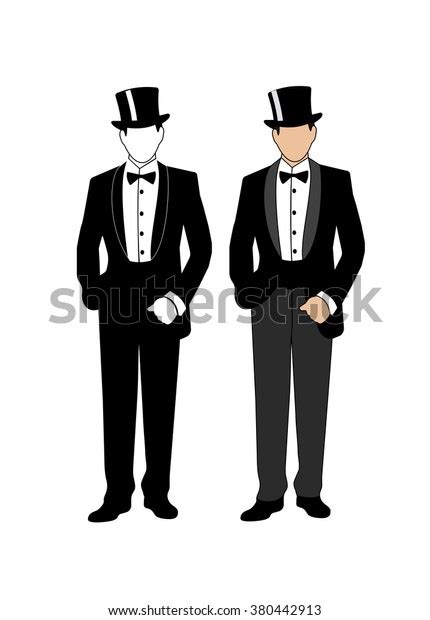 Silhouette Gentleman Tuxedo Stock Vector Royalty Free 380442913 Shutterstock