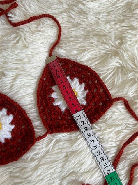 Bikini crop top góra od stroju kąpielowego kwiat szydełko boho S M Nowy Tomyśl OLX pl