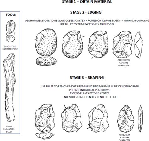 Stages In Acheulean ManuNacture ON A Hand Axe Abbevillian Is A