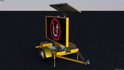 VMS (Variable Message Sign) Trailer 3D Model $15 - .c4d - Free3D