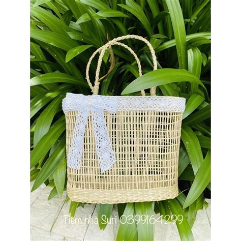 Túi cói CỰC HOT Túi lục bình Vintage đi biển chụp ảnh decor kiểu dáng siêu đẹp Shopee