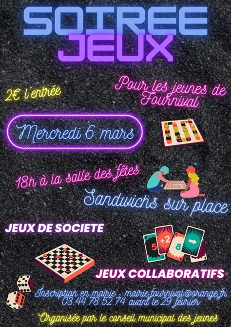 Soirée jeux du Conseil Municipal des Jeunes Mairie de Fournival