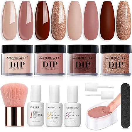 Amazon Azurebeauty Pcs Dip Powder Nail Kit Summer Translucent Jelly Nude Milky White
