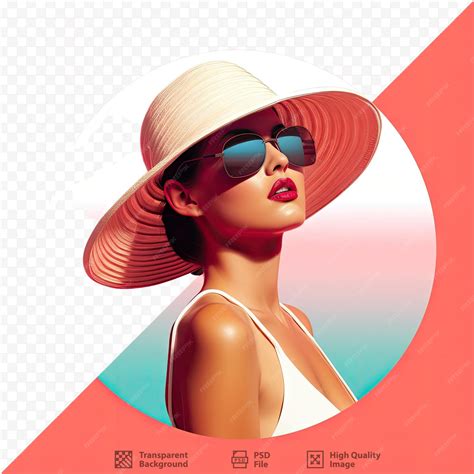 Premium Psd Woman Wearing A Bathing Suit And Hat In The Hottest Area