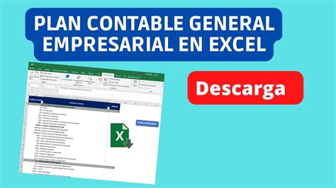 Plan Contable General Empresarial Pcge En Excel Youtube