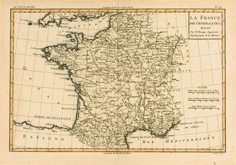 Print Of Map Of France Circa 1760 From Atlas De Toutes Les Parties