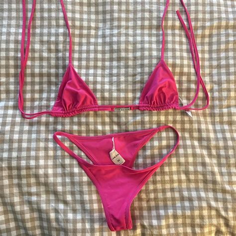 I Am Gia Pink String Bikini Depop