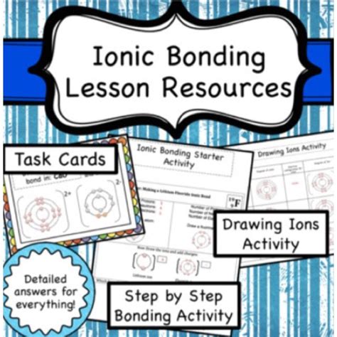 Ionic Bonding Lesson Ionic Bonding High School Chemistry Lesson