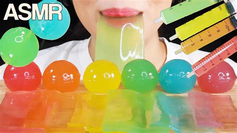 Asmr Rainbow Jelly Sheet Edible Orbeez Syringe Jello Shots Eating