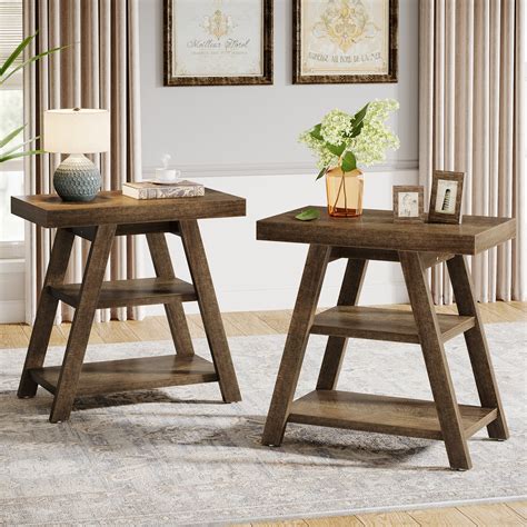 gracie oaks  tier farmhouse  table narrow sofa side table wayfair