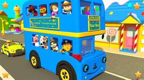 Blue Wheels On The Bus | Kindergarten Nursery Rhymes & Songs for Kids - YouTube