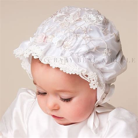 Baby Girl Lace Christening Bonnet Scarlett Christening And Baptism