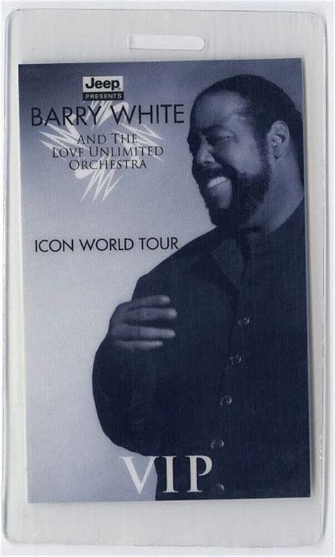 Barry White 1995 Icon Concert Tour Authentic Band VIP Laminated