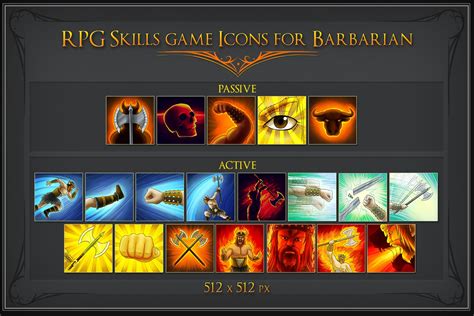 Rpg Skill Icons For Barbarian