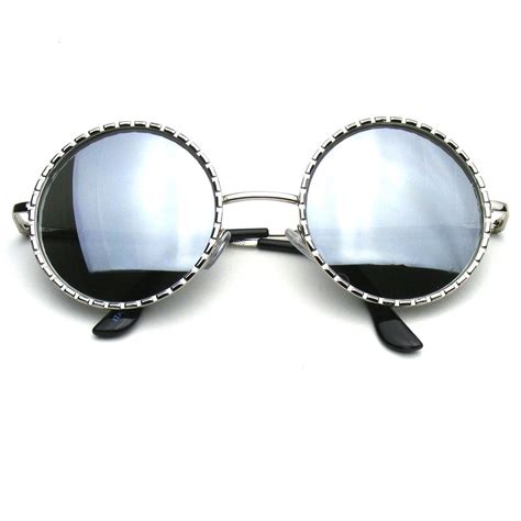 Designer Inspired Fashion Round Metal Vintage Circle Sunglasses Circle