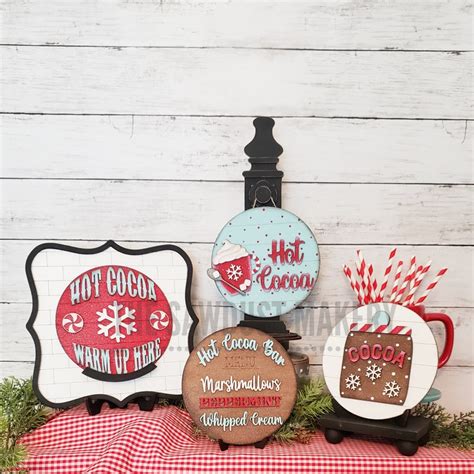 Round Hot Cocoa Bar Sign Set SVG File Laser Cut File Etsy