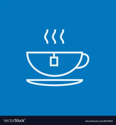 Hot Tea In Cup Line Icon Royalty Free Vector Image