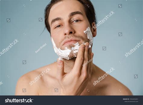 Portrait Mid Aged Brunette Shirtless Man Stock Photo Shutterstock