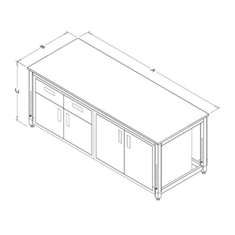 Rdm Laboratory Table With Suspended Cabinets A P Lab Cab Flat Top